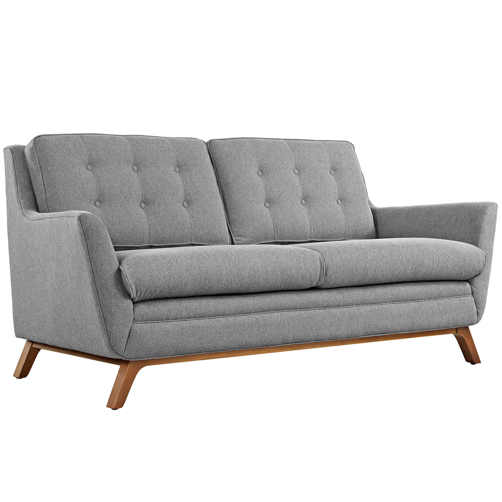 Beguile Upholstered Fabric Loveseat in Expectation Gray