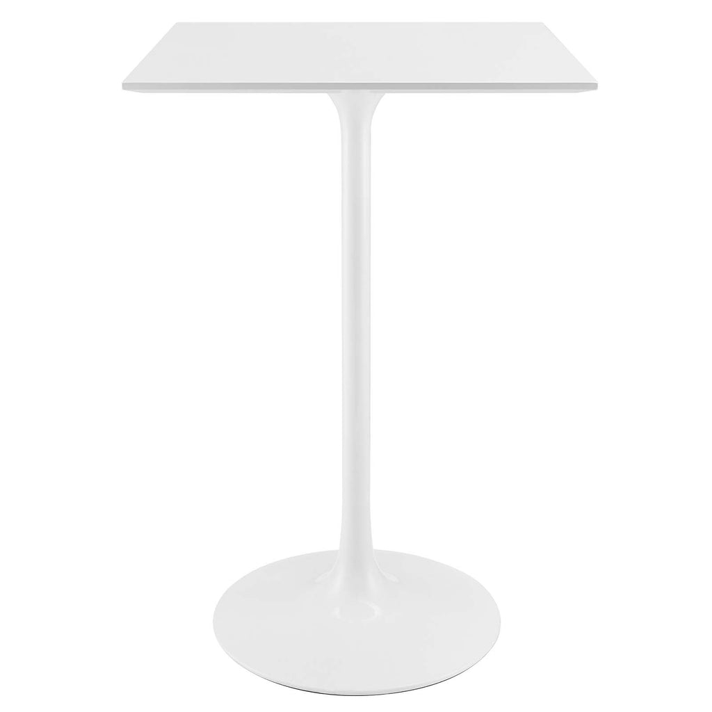 Lippa 28" Square Wood Top Bar Table in White