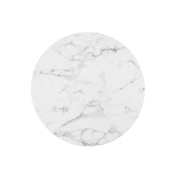 Lippa 28" Round Artificial Marble Bar Table in White