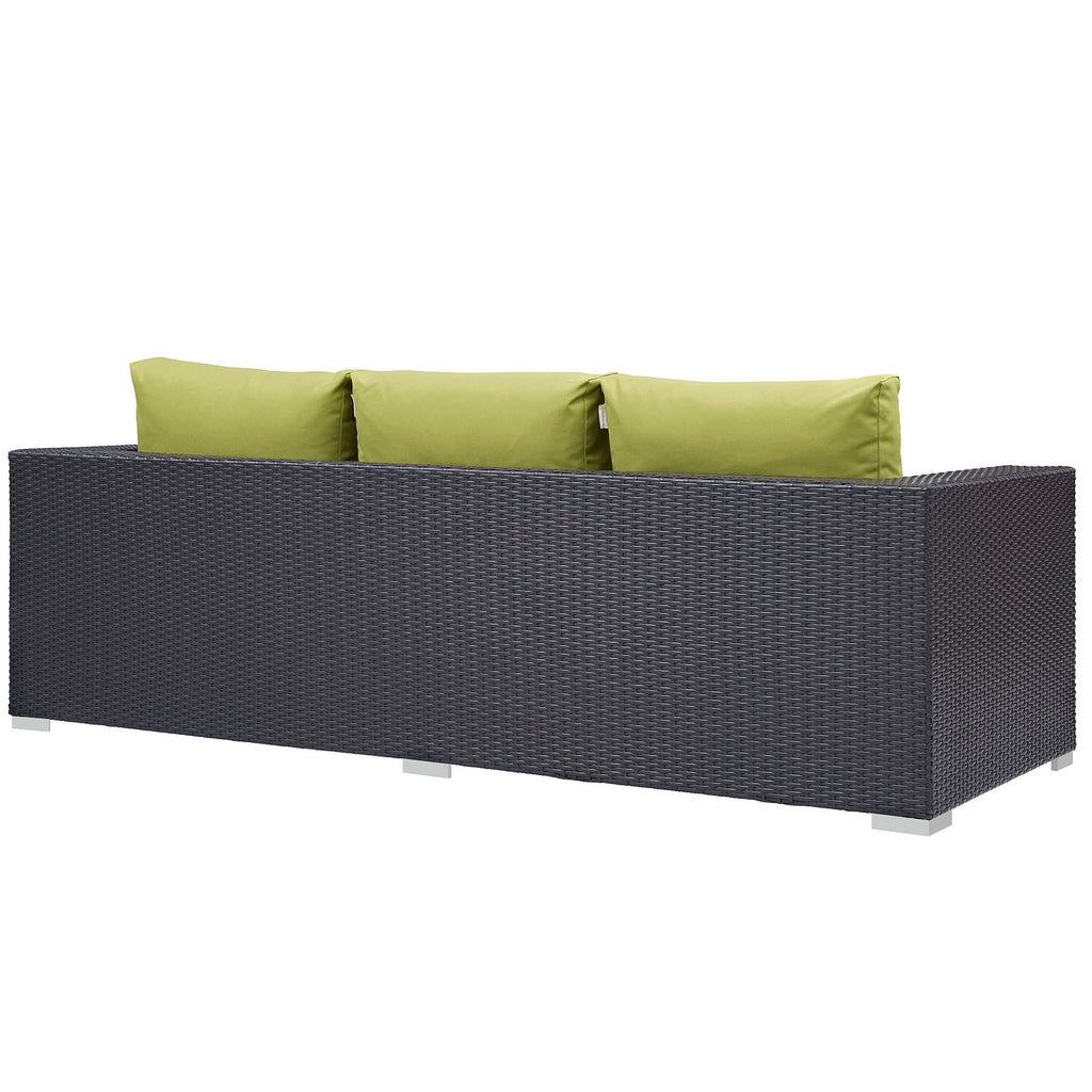 Convene Outdoor Patio Sofa in Espresso Peridot