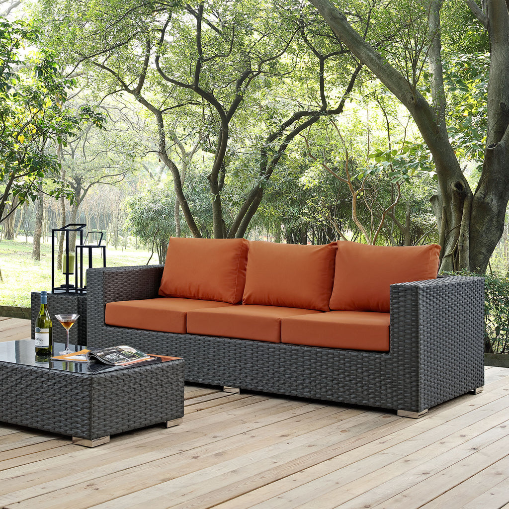 Sojourn Outdoor Patio Sunbrella Sofa in Canvas Tuscan