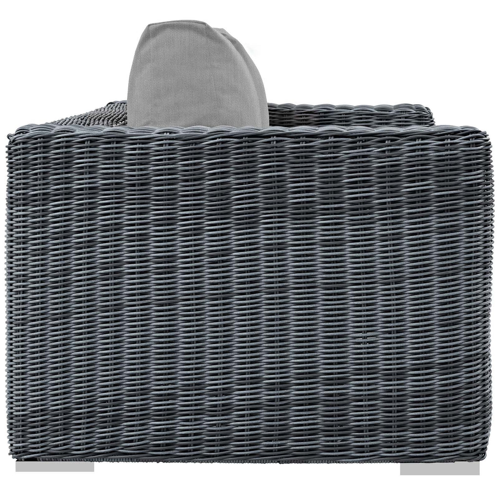 Summon Outdoor Patio Sunbrella Loveseat in Canvas Gray