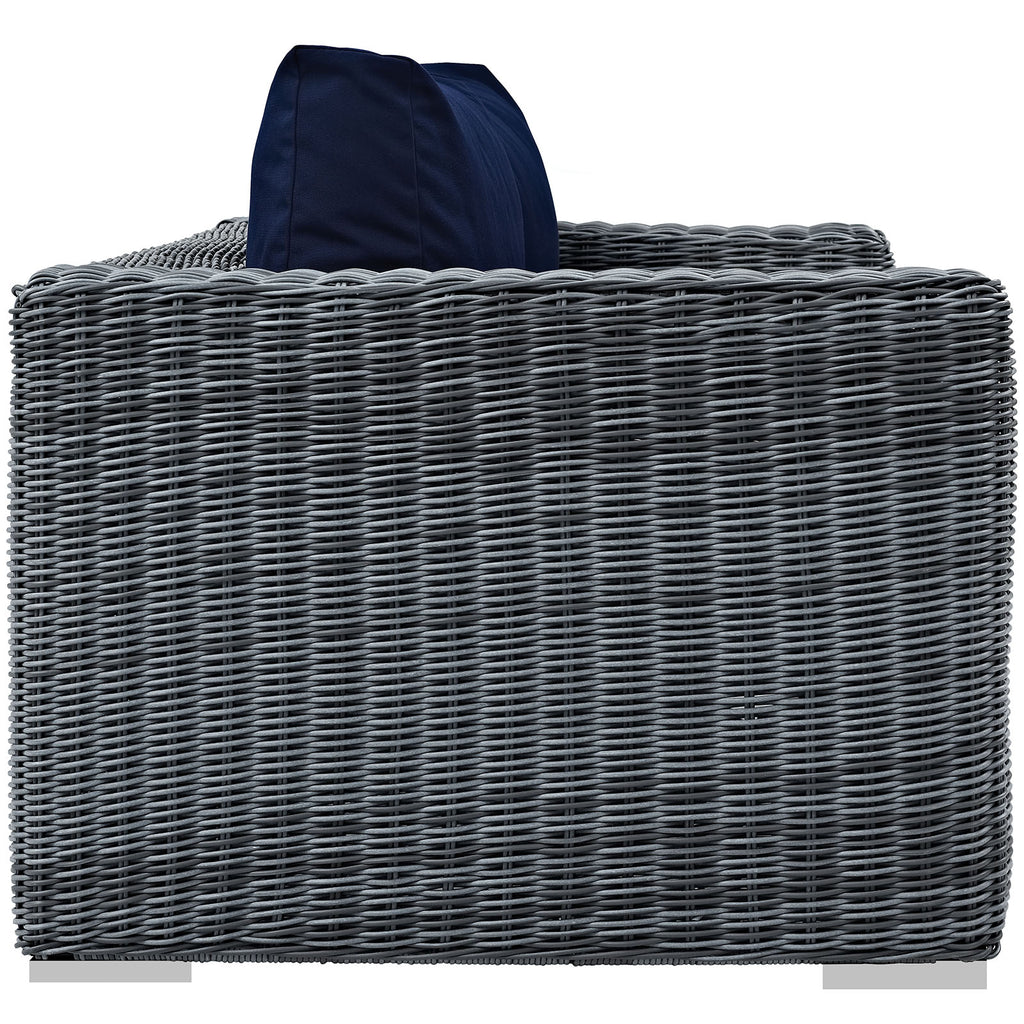 Summon Outdoor Patio Sunbrella Loveseat in Canvas Navy