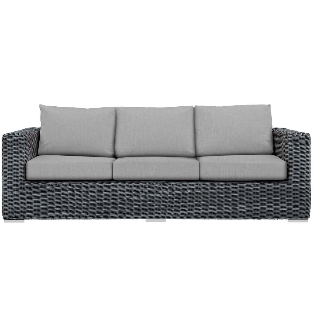 Summon Outdoor Patio Sunbrella Sofa in Canvas Gray