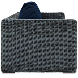 Summon Outdoor Patio Sunbrella Sofa in Canvas Navy