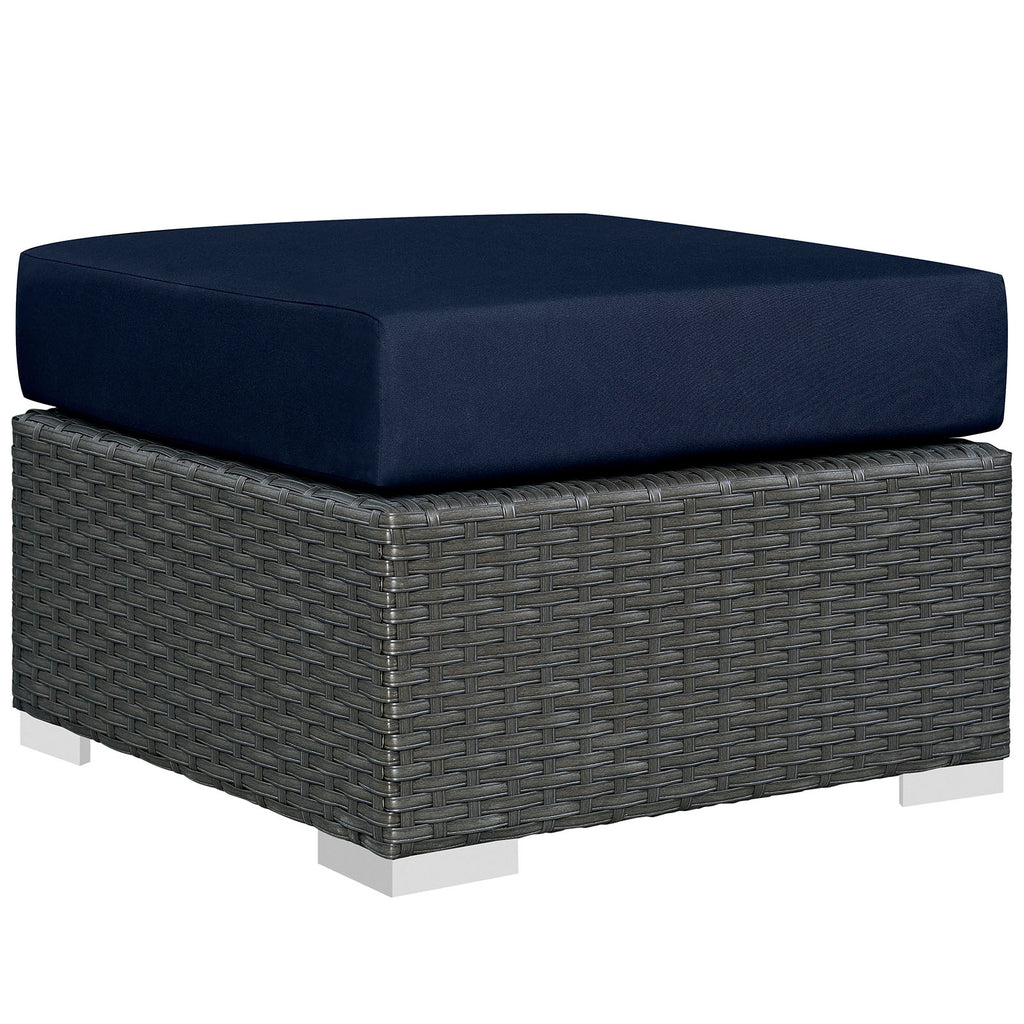 Sojourn 3 Piece Outdoor Patio Sunbrella Sectional Set in Canvas Navy-4