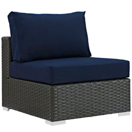 Sojourn 5 Piece Outdoor Patio Sunbrella Sectional Set in Canvas Navy-4