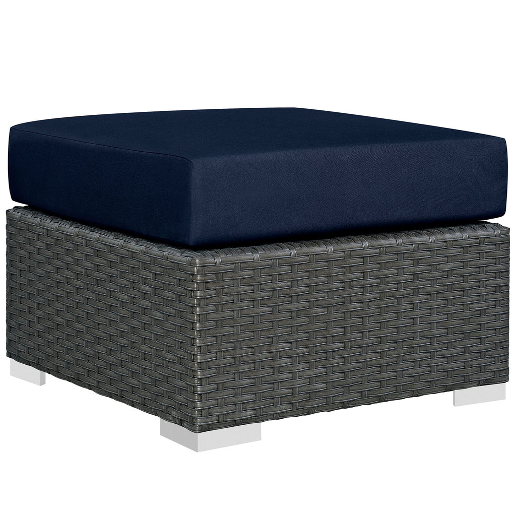 Sojourn 5 Piece Outdoor Patio Sunbrella Sectional Set in Canvas Navy-4