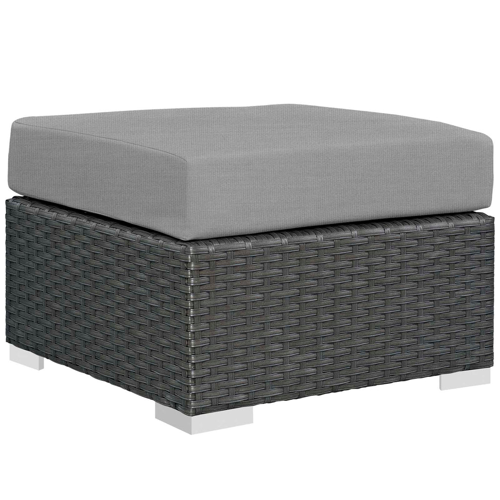 Sojourn 3 Piece Outdoor Patio Sunbrella Sectional Set in Canvas Gray-1