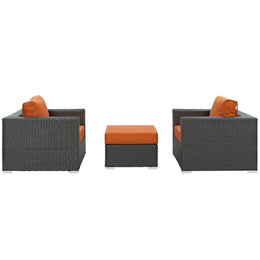 Sojourn 3 Piece Outdoor Patio Sunbrella Sectional Set in Canvas Tuscan-3