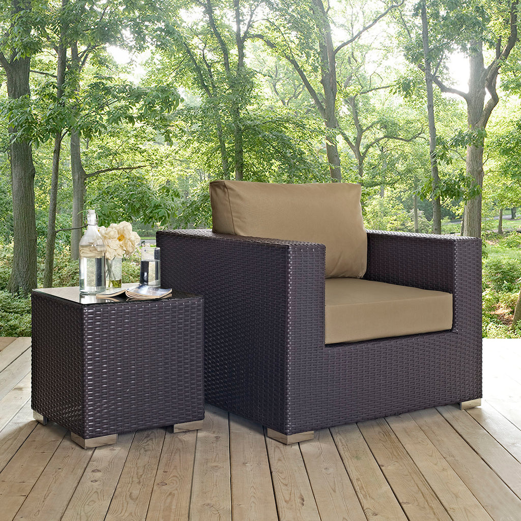 Convene Outdoor Patio Armchair in Espresso Mocha