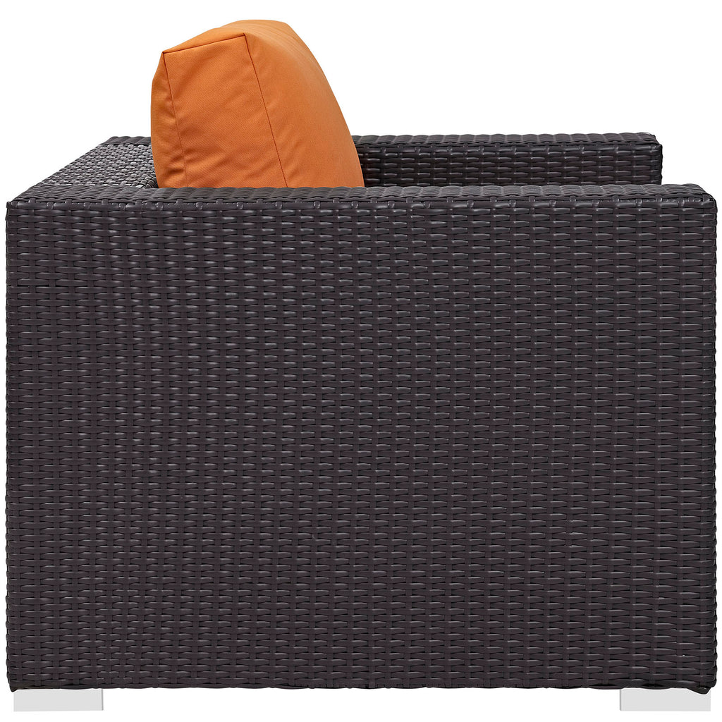 Convene Outdoor Patio Armchair in Espresso Orange