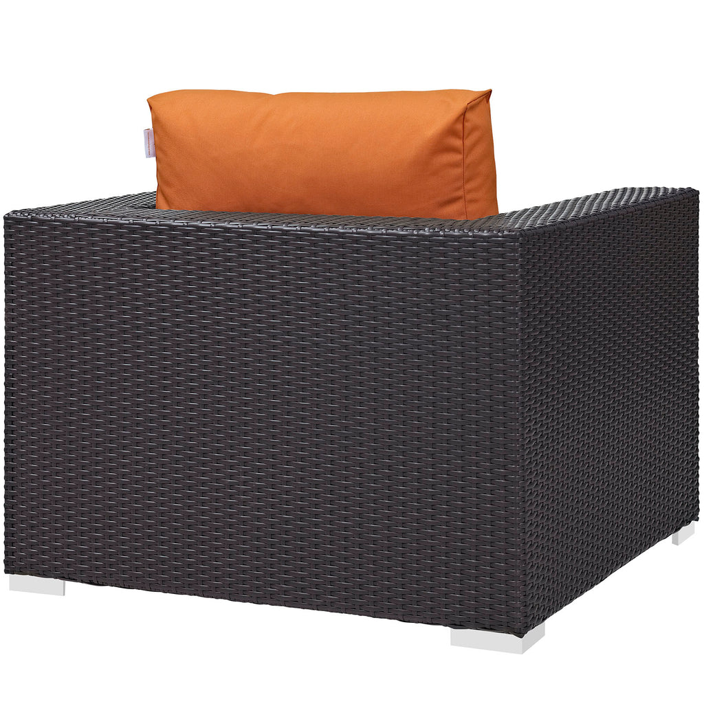 Convene Outdoor Patio Armchair in Espresso Orange