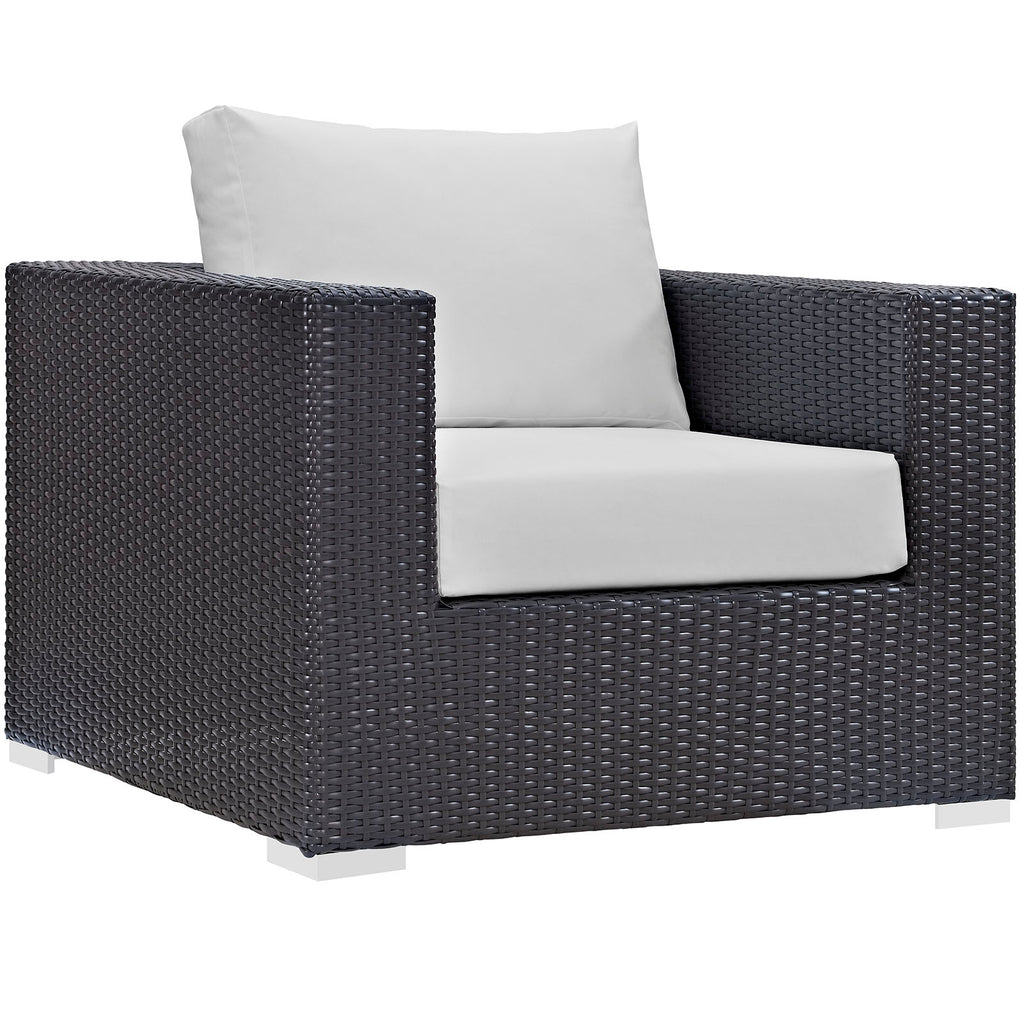 Convene Outdoor Patio Armchair in Espresso White