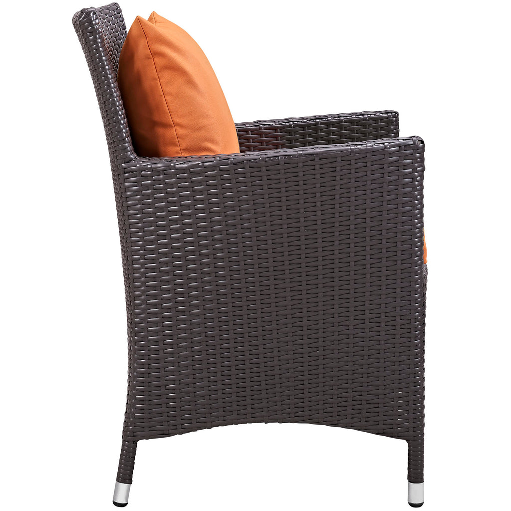 Convene Dining Outdoor Patio Armchair in Espresso Orange