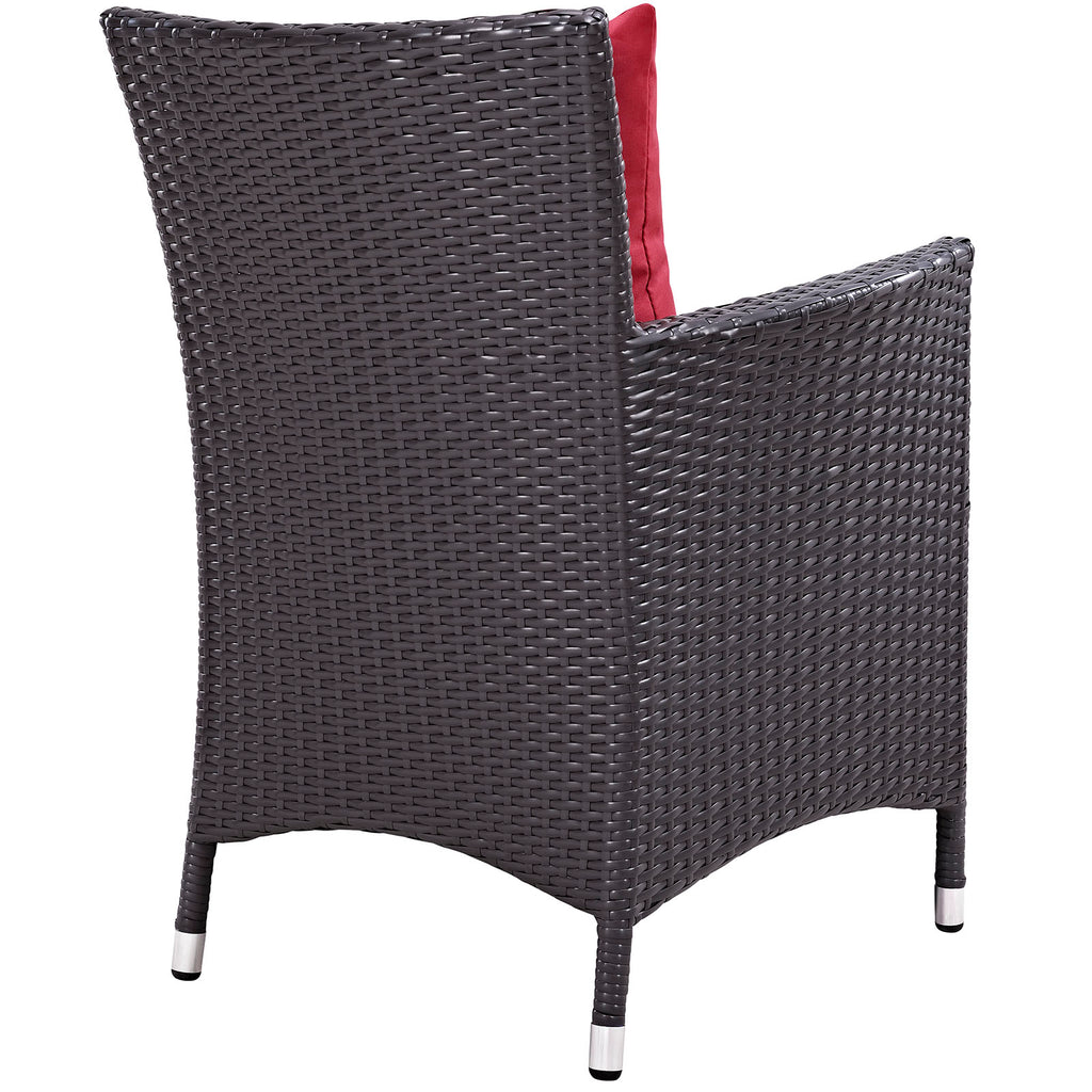 Convene Dining Outdoor Patio Armchair in Espresso Red