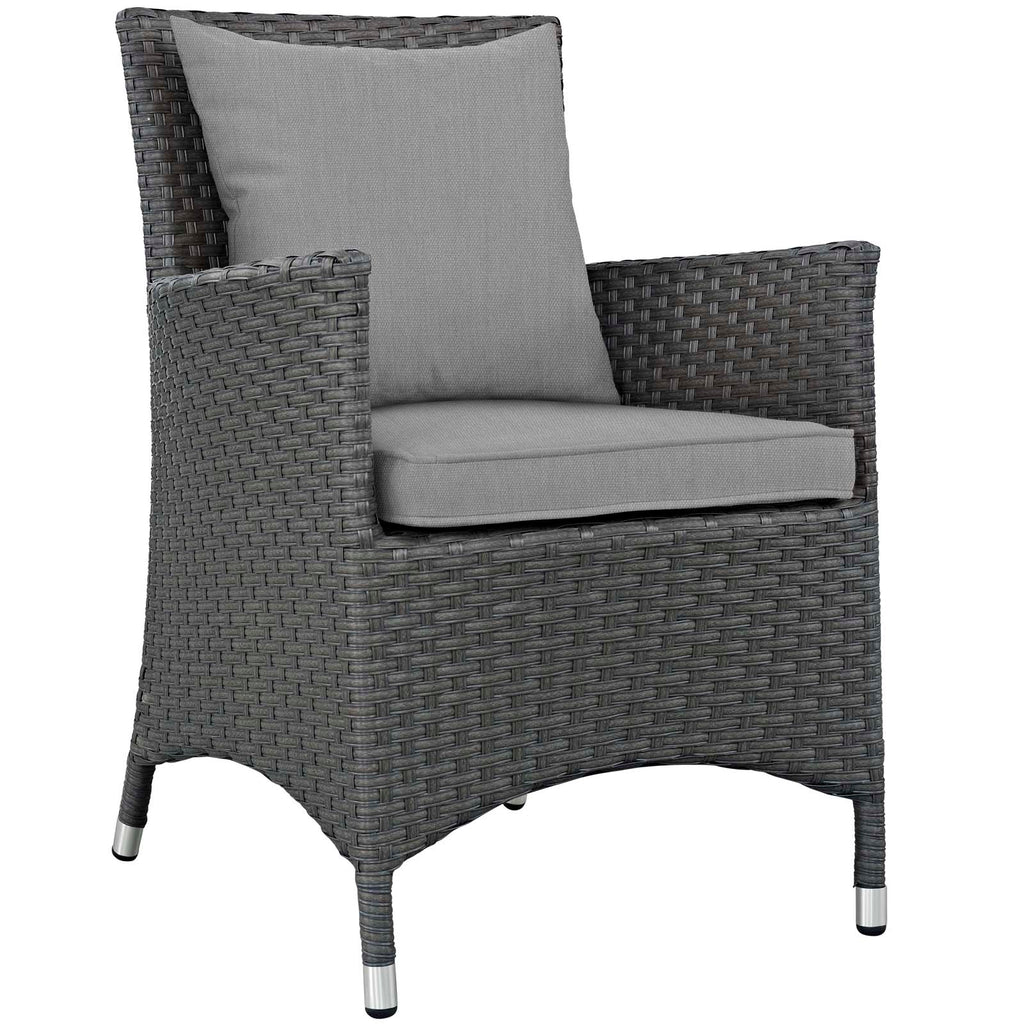 Sojourn Dining Outdoor Patio Sunbrella Armchair in Canvas Gray