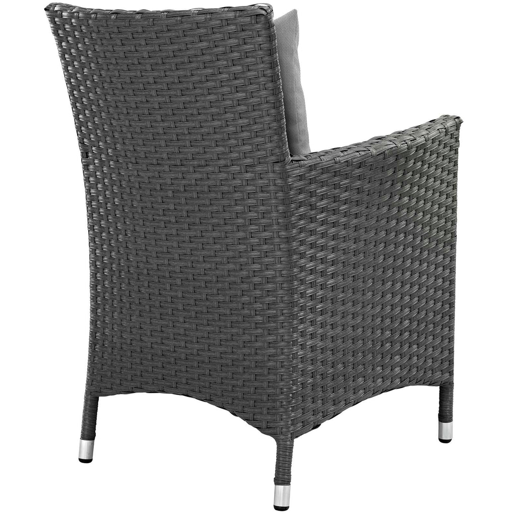 Sojourn Dining Outdoor Patio Sunbrella Armchair in Canvas Gray