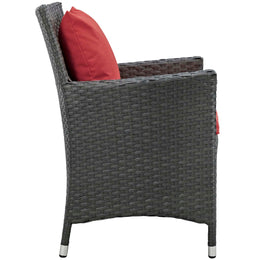 Sojourn Dining Outdoor Patio Sunbrella Armchair in Canvas Red