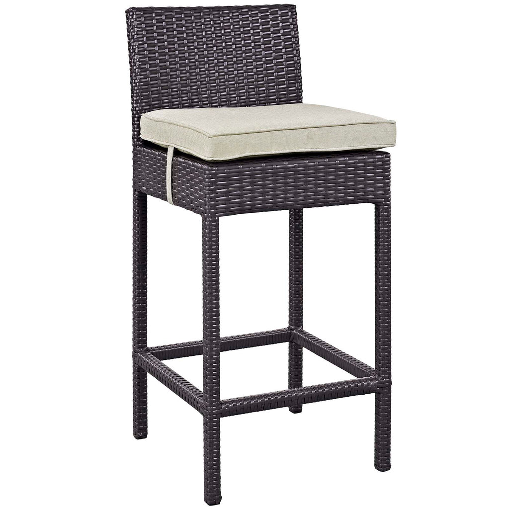 Convene 5 Piece Outdoor Patio Pub Set in Espresso Beige-1