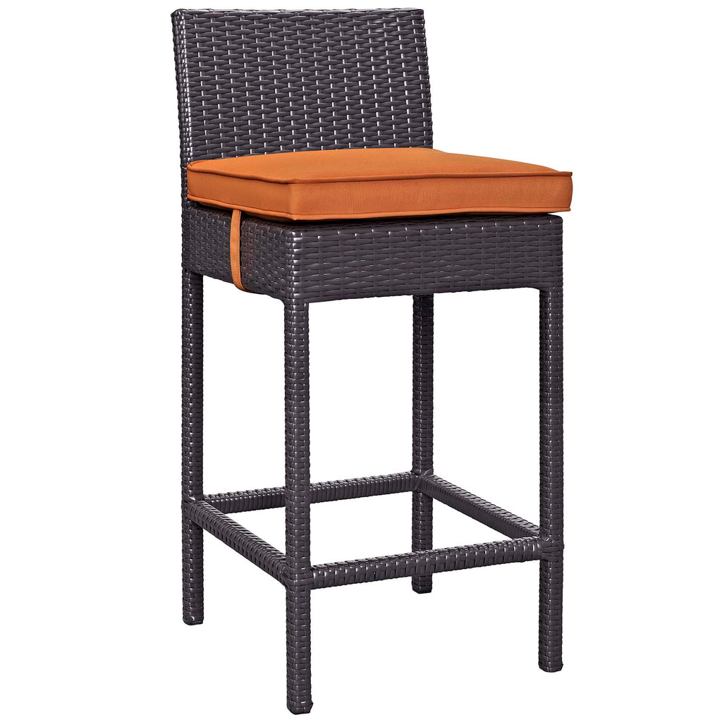 Convene 5 Piece Outdoor Patio Pub Set in Espresso Orange-1