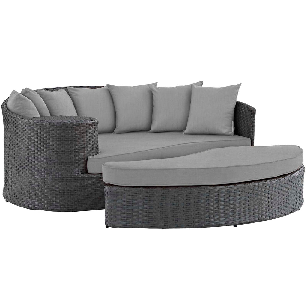 Sojourn Outdoor Patio Sunbrella Daybed in Canvas Gray-2