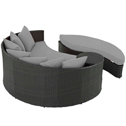 Sojourn Outdoor Patio Sunbrella Daybed in Canvas Gray-2