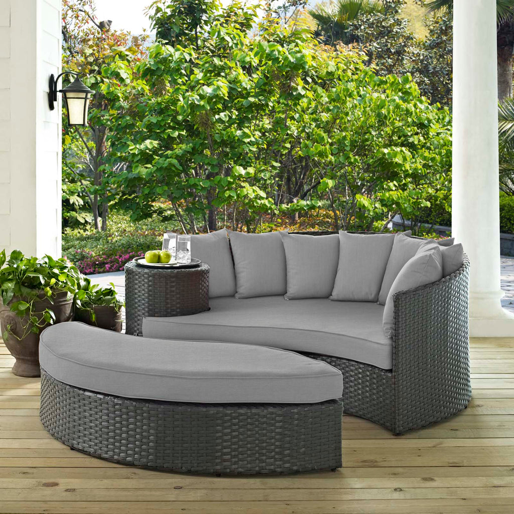 Sojourn Outdoor Patio Sunbrella Daybed in Canvas Gray-2