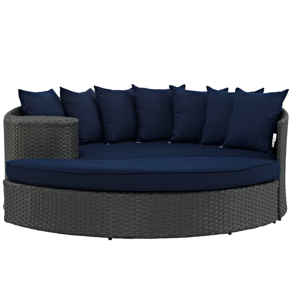 Sojourn Outdoor Patio Sunbrella Daybed in Canvas Navy-2