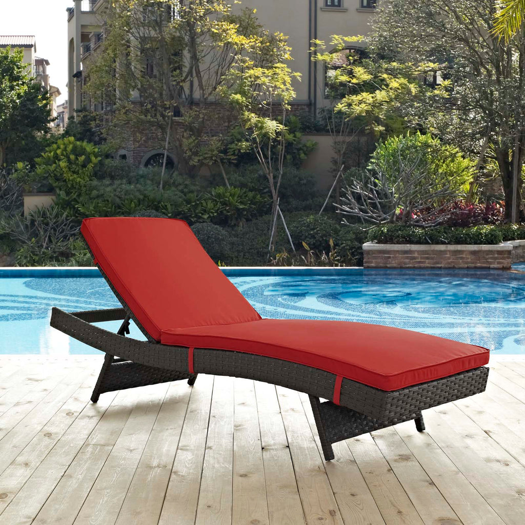 Sojourn Outdoor Patio Sunbrella® Chaise in Canvas Red