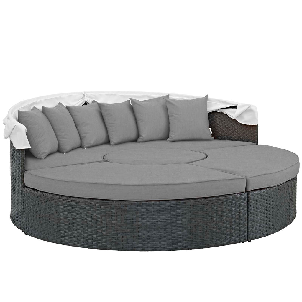 Sojourn Outdoor Patio Sunbrella Daybed in Canvas Gray-1