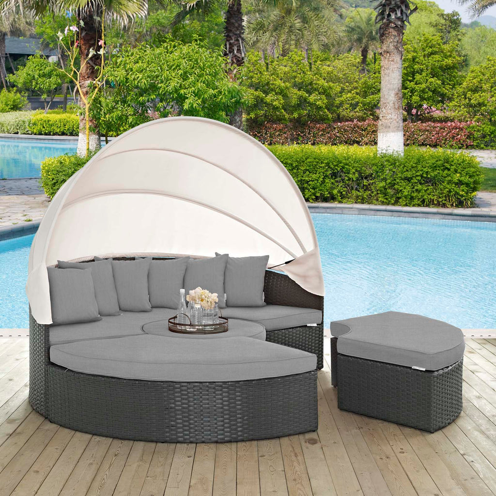 Sojourn Outdoor Patio Sunbrella Daybed in Canvas Gray-1