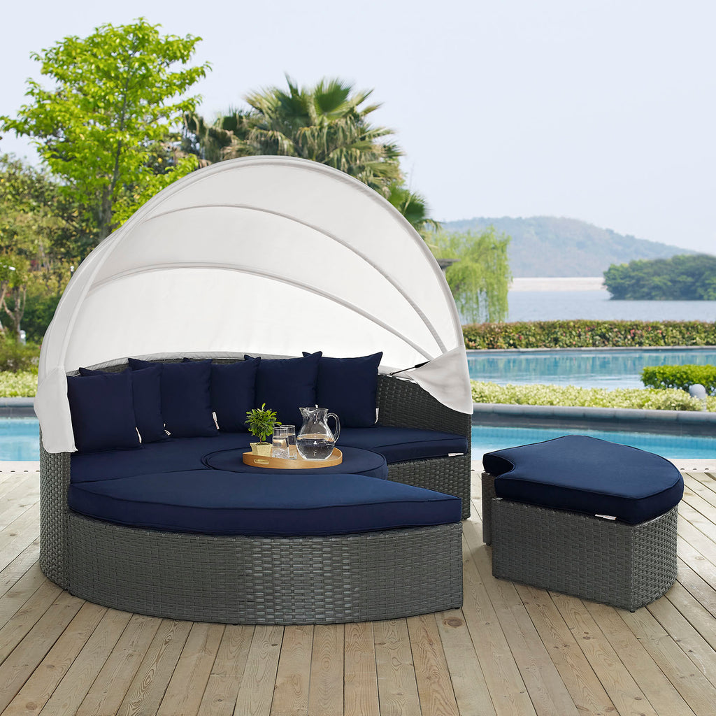 Sojourn Outdoor Patio Sunbrella Daybed in Canvas Navy-1