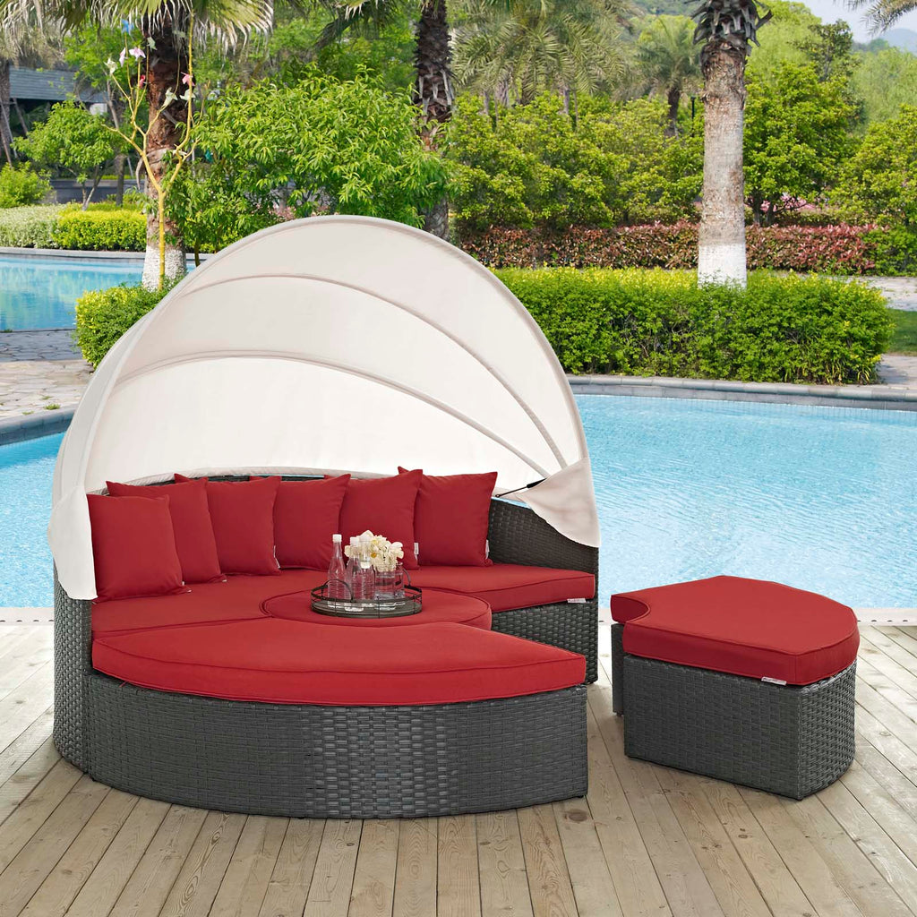 Sojourn Outdoor Patio Sunbrella Daybed in Canvas Red-1