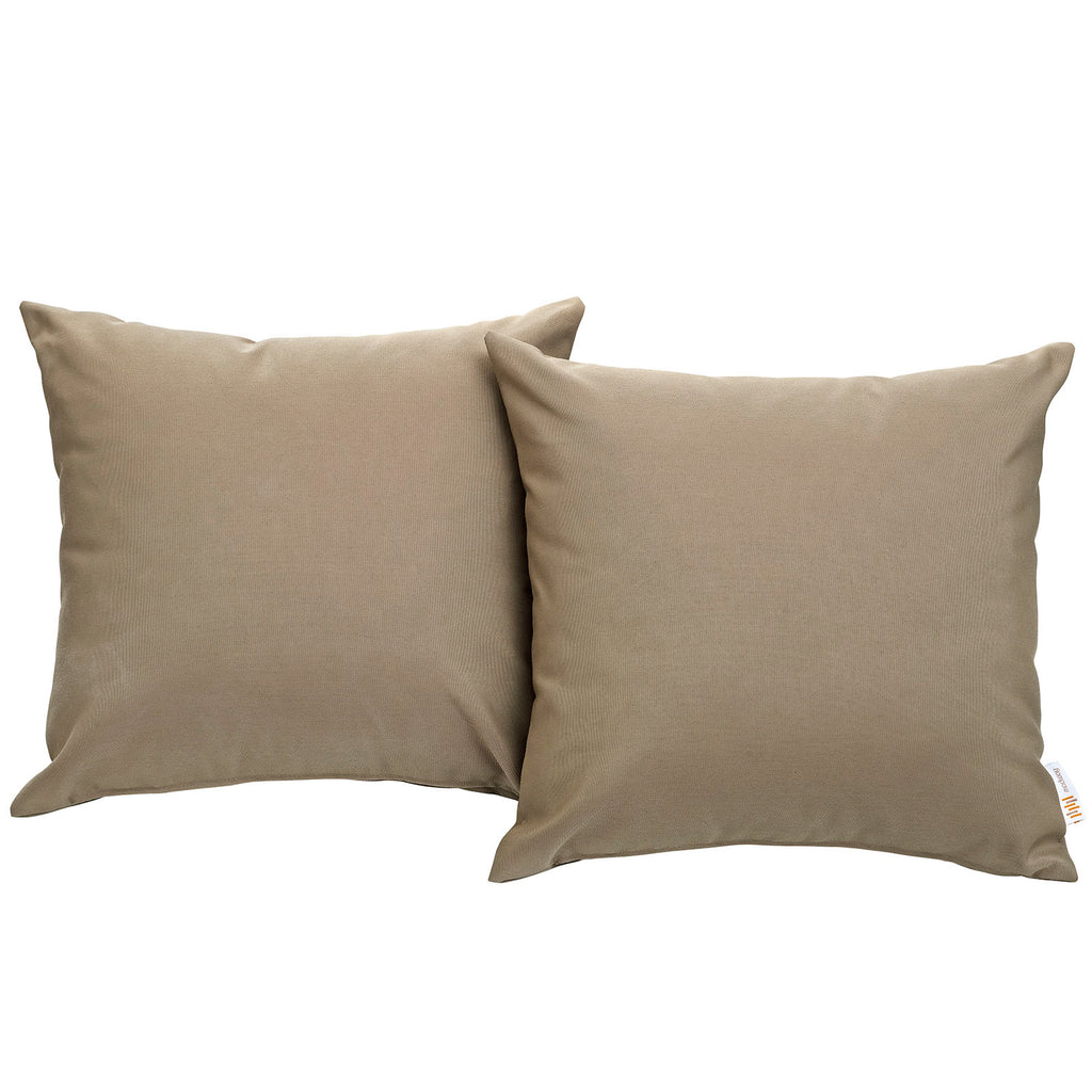 Convene Two Piece Outdoor Patio Pillow Set in Mocha