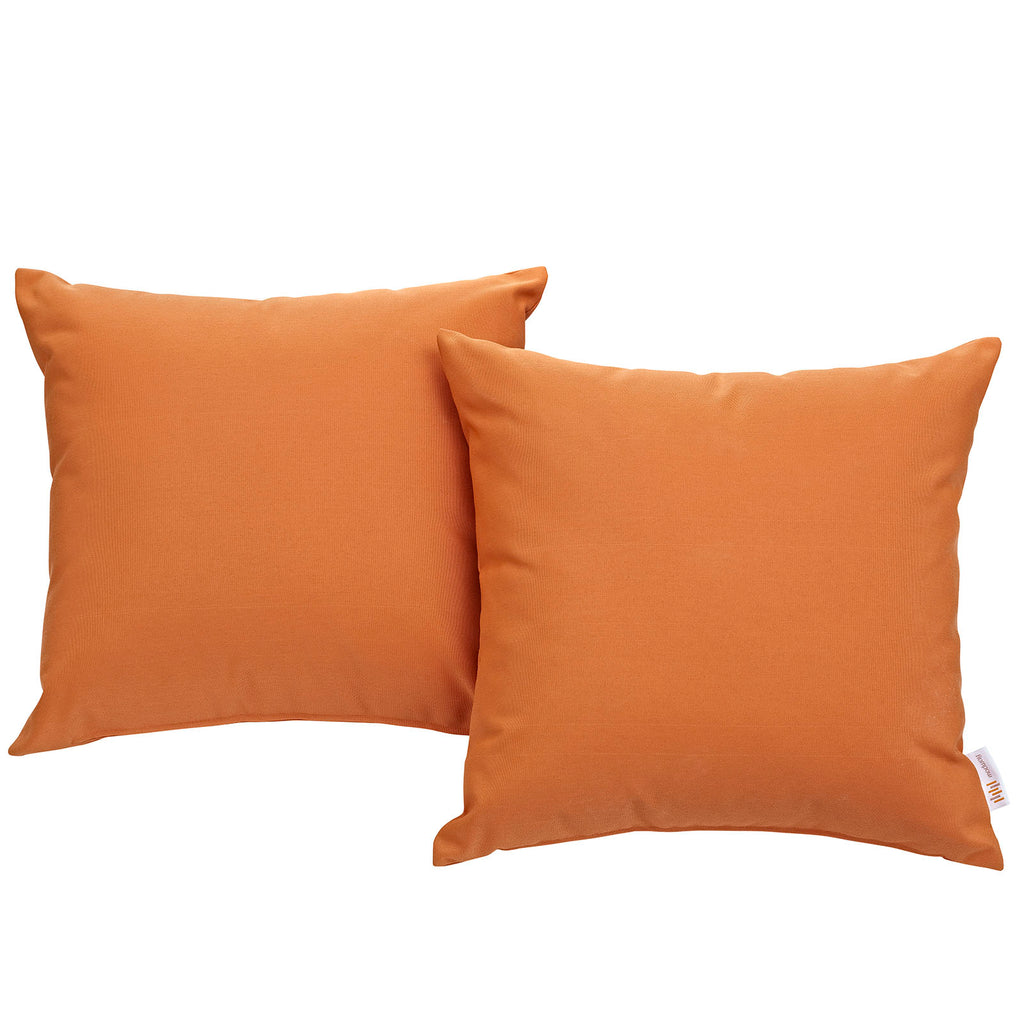 Convene Two Piece Outdoor Patio Pillow Set in Orange