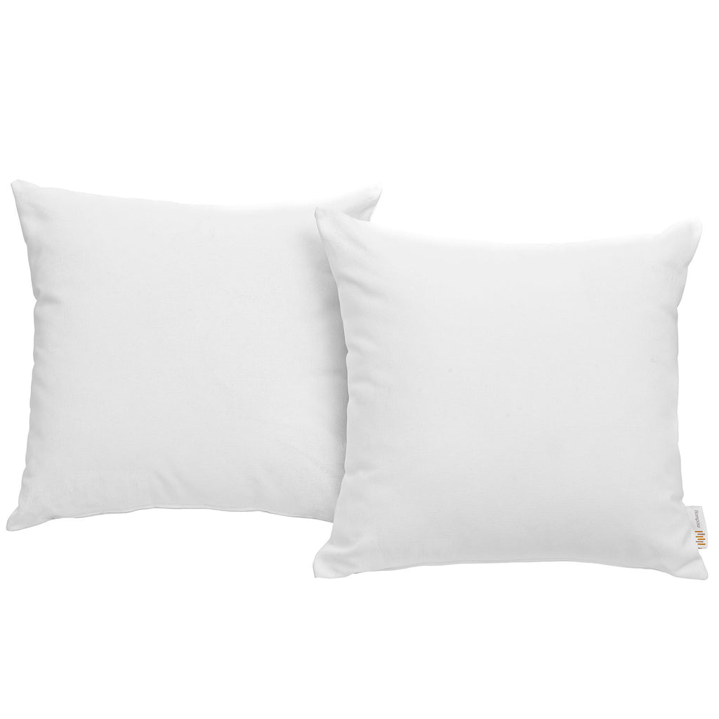 Convene Two Piece Outdoor Patio Pillow Set in White