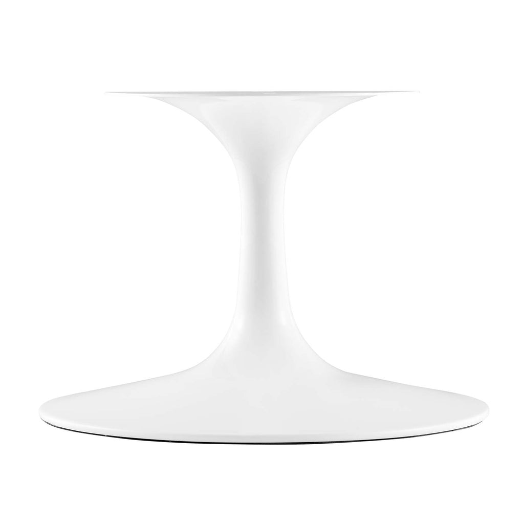 Lippa 48" Oval-Shaped Artificial Marble Coffee Table in White