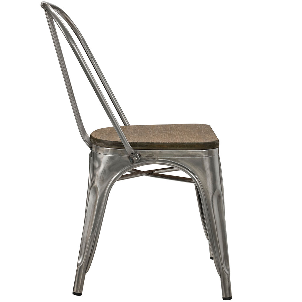 Promenade Bamboo Side Chair in GunMetal