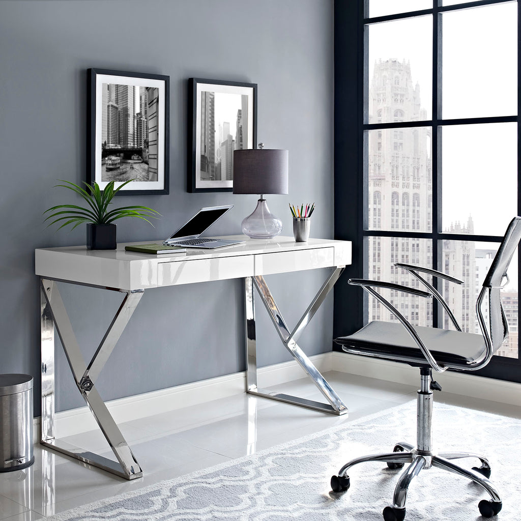 Adjacent Desk in White