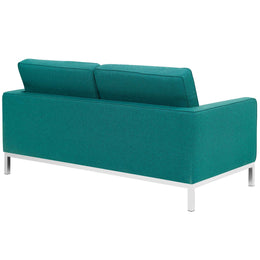 Loft Upholstered Fabric Loveseat in Teal