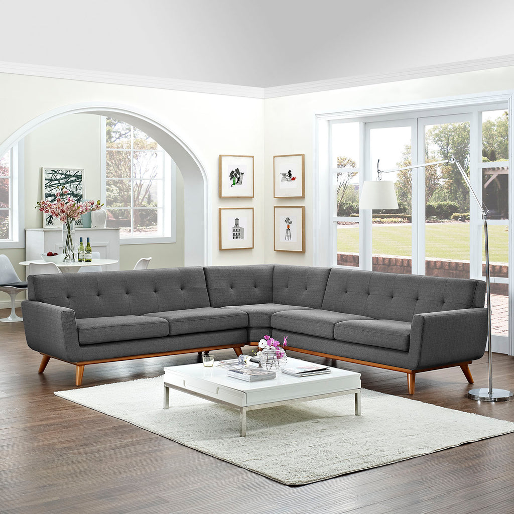 Engage L-Shaped Sectional Sofa in Gray