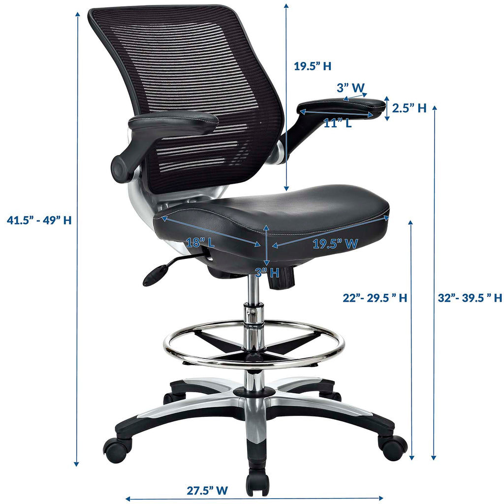 Edge Drafting Chair in Black