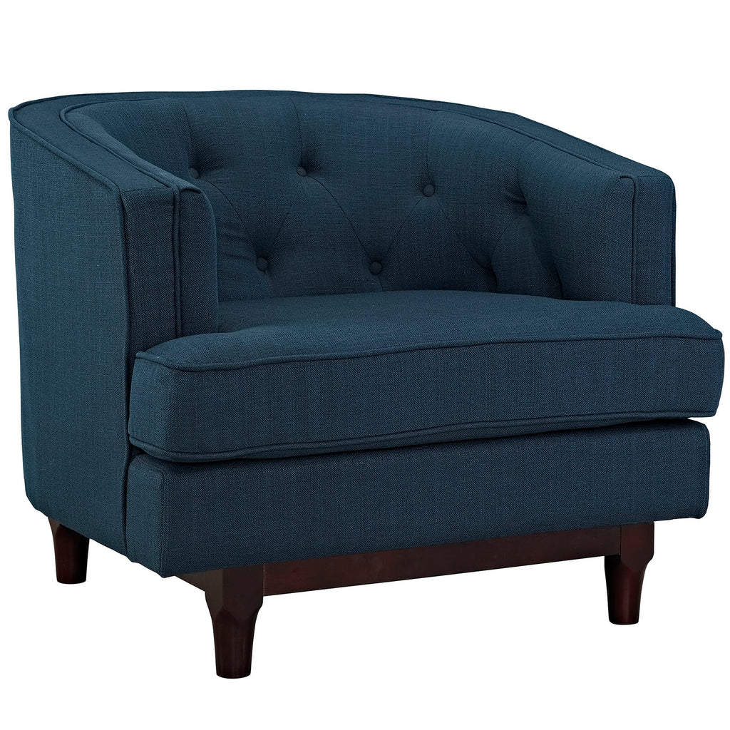 Coast Upholstered Fabric Armchair in Azure