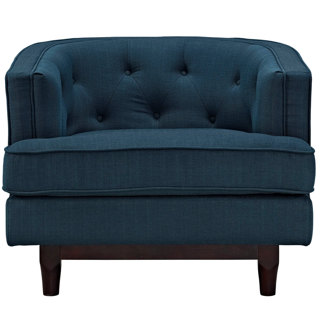 Coast Upholstered Fabric Armchair in Azure