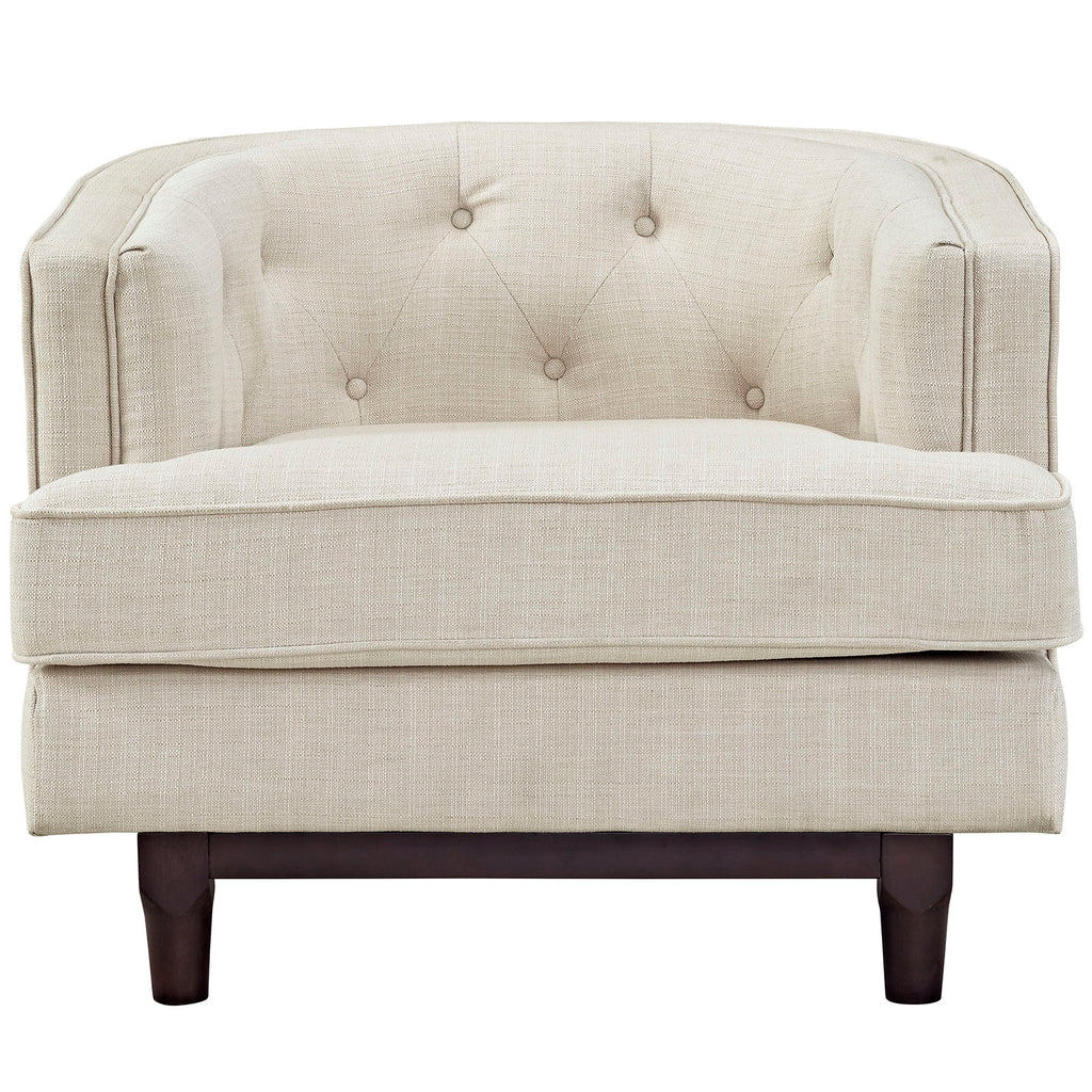 Coast Upholstered Fabric Armchair in Beige
