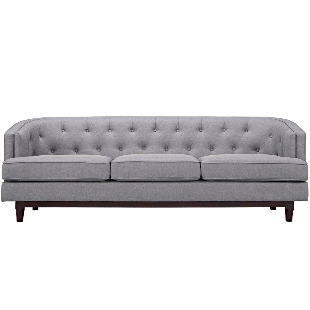 Coast Upholstered Fabric Sofa in Light Gray