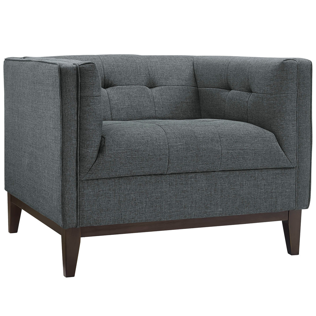 Serve Upholstered Fabric Armchair in Gray