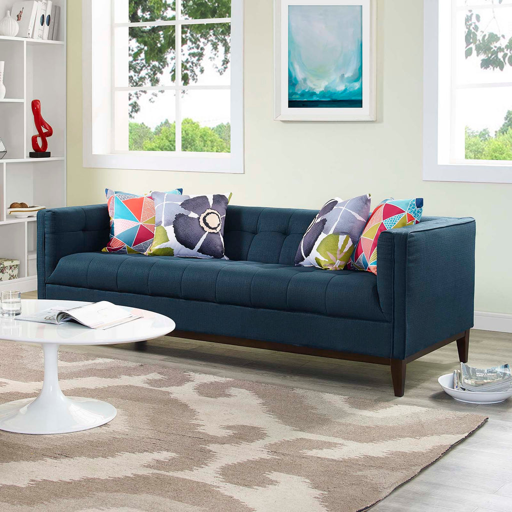 Serve Upholstered Fabric Sofa in Azure