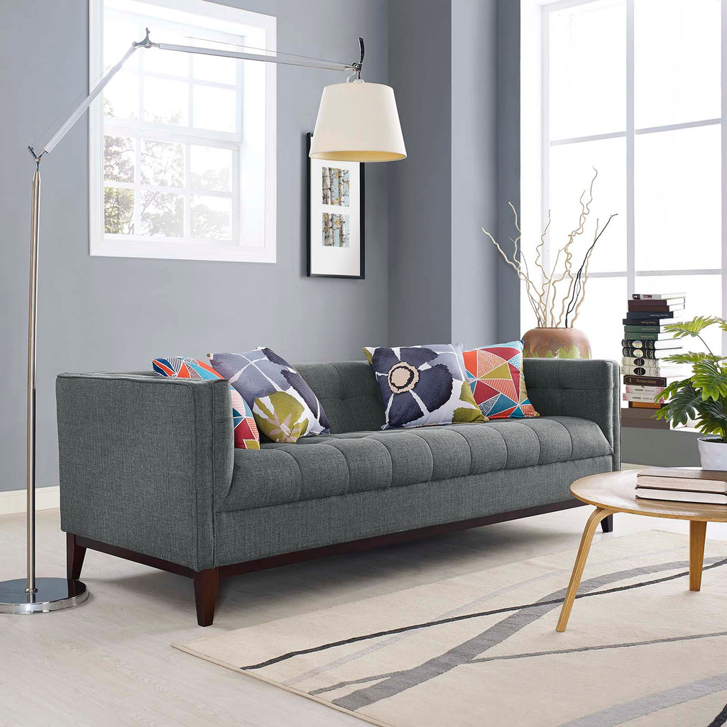 Serve Upholstered Fabric Sofa in Gray